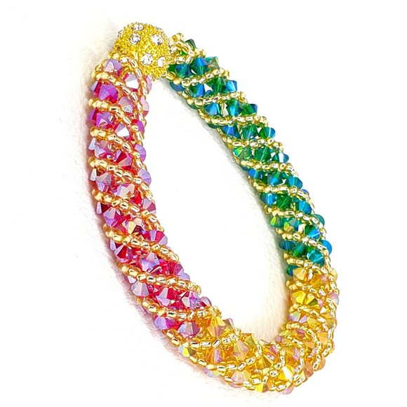 Multi Color Fall Crystal Bracelet Beaded Bracelet - Picture 3 of 11